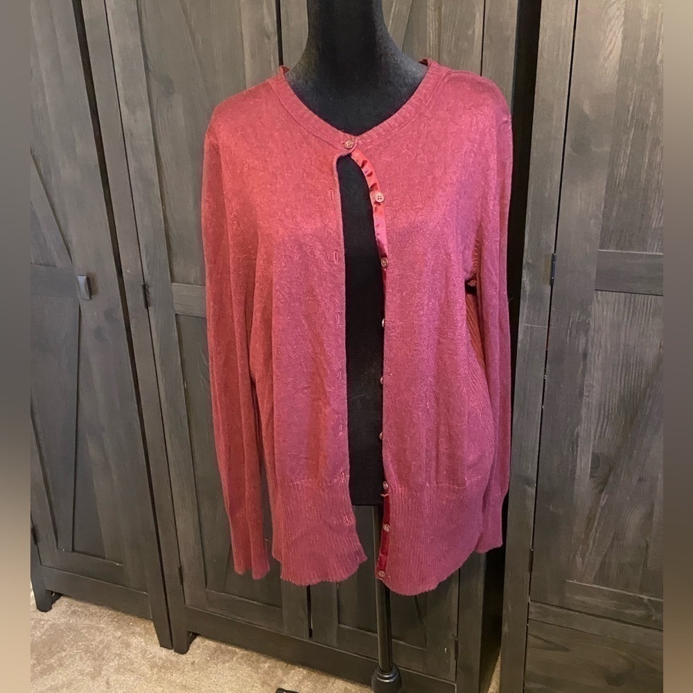 Lane Bryant Burgundy Cardigan Sweater Plus 18/20